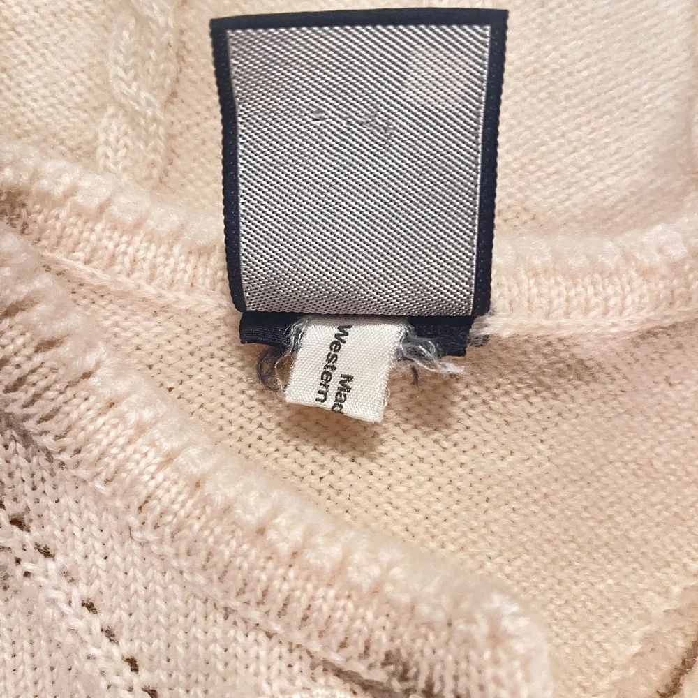 Achalm Strick German Virgin Wool Vintage Cardigan Cream Cable Knit Size Small - Picture 10 of 13